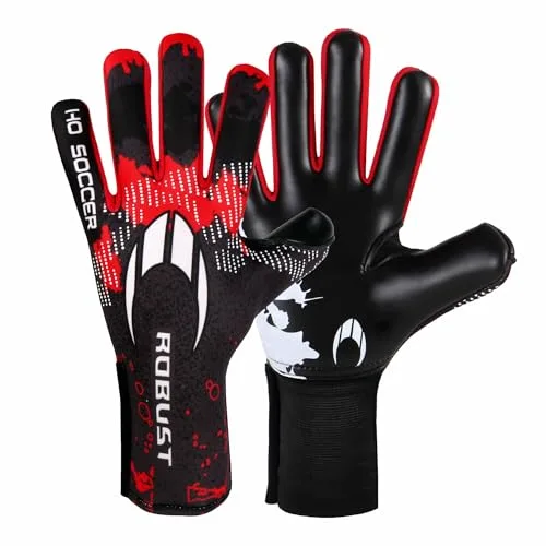 HO Soccer Robust Red Guantes de Portero, Unisex Niños, Negro/Rojo, 7