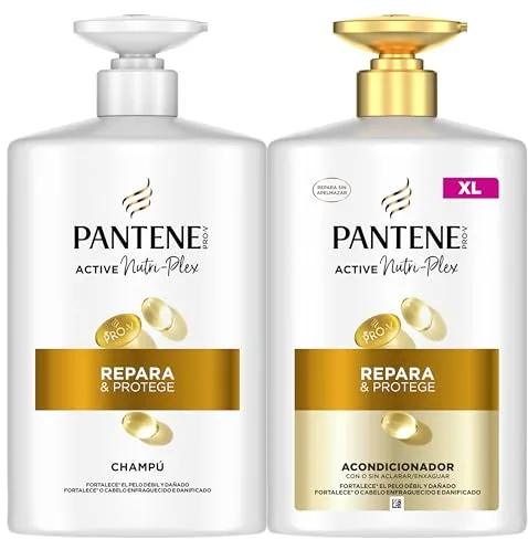 Pantene Pro-V Repara Y Protege Champú 1L, Acondicionador 800ml Con Dispensador, Pelo Seco Y Dañado. Limpia Y Protege Los Enlaces Capilares