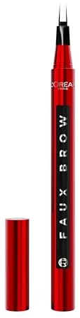L'Oréal Paris Infallible Faux Brow Rotulador de cejas SOFT BLACK. Rotulador de cejas preciso con cepillo de doble punta resistente al agua, al sudor y al calor.1 ml