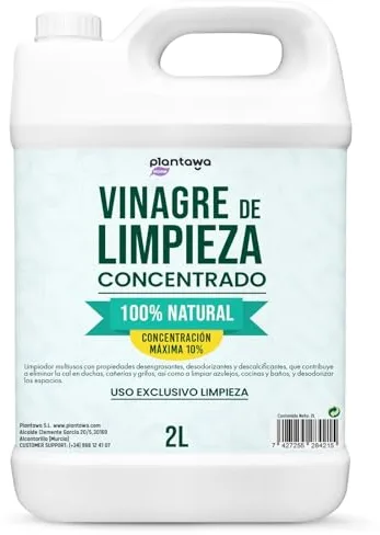 PLANTAWA Vinagre Limpieza Concentrado 10º 2L | Limpiador Multiusos Natural y Potente, Antical Eficaz | Desinfecta, Desengrasa y Elimina la Cal de Superficies