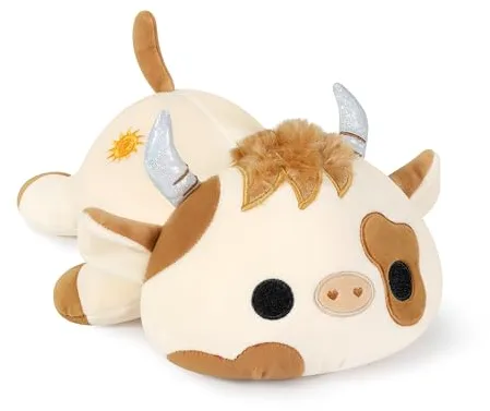 shownicer - Peluche Kawaii en forma de vaca, cojín de peluche, juguete, cojín de peluso, vaca de leche, cojín regalo para niños niñas 12+ años (Beige, 30 cm)