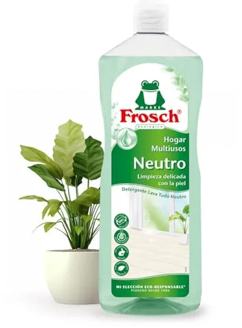 Frosch - Limpiador Multiusos de Hogar Ecológico con pH Neutro, Limpia Todas las Superficies y Cuida la Piel - Resultado Brillante y Duradero - 1 L