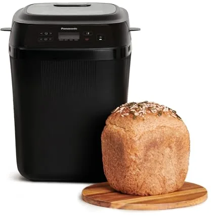 Panasonic SD-PN100KXE Mini Panificadora Automática para Hogares Pequeños, 4 Programas Sin Gluten, Diseño Compacto, 18 Programas Automáticos, Pantalla LCD, Pan Pequeño 200 o 400g, Negro