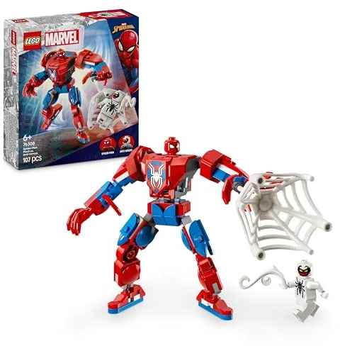 LEGO | Marvel Spider-Man Mech vs. Anti-Venom - Super Hero Figure Building Toy with 2 Minifigures for Imaginative Role Play - Gift for 6 Plus Year Old Boys and Girls 76308