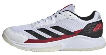 Adidas Hombre Courtquick Mens Padel Shoes, Cloud White/Core Black/Lucid Red, 39 1/3 EU