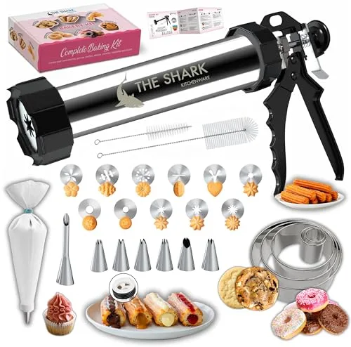 Churreras para Churros y Porras de Acero Inoxidable 304 – Rápida, Fácil de Limpiar y de Gran Capacidad – Ideal Postres Caseros y Cocina Familiar – Kit Reposteria Profesional para Chefs y Principiantes