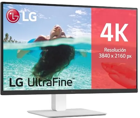 LG 27US550-W - Monitor para PC UHD, 32 Pulgadas, 16:9, 3840 x 2160, HDMIx1, AMD FreeSync, Clasificación F, 5 ms, Altura Regulable, Blanco
