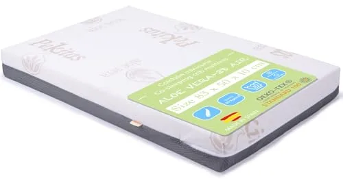 PEKITAS Colchón Minicuna 50x83 cm Grosor 10 cm Transpirable Hybrido Reversible Doble Cara Funda Desmontable Lavable Firme Anti-ahogo Cuna Colecho Bebé