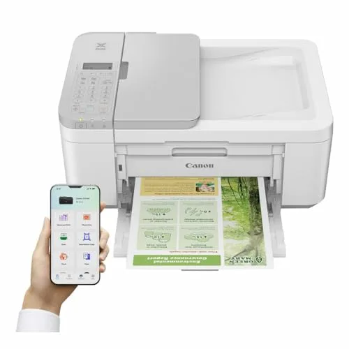 Canon Pixma TR4756i Impresora Multifunción 4 en 1, Compatible con Pixma Print Plan, Impresión, Escaneo y Copia, WiFi, Cartuchos XL, ADF de 20 Hojas, Impresión a Doble Cara Automática, Blanco