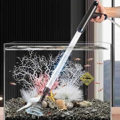 SOUSLOW Limpiador de Grava para Acuarios, Cambiador de Agua de Vacío Manual Extraíble, Limpiador de Arena y Algas