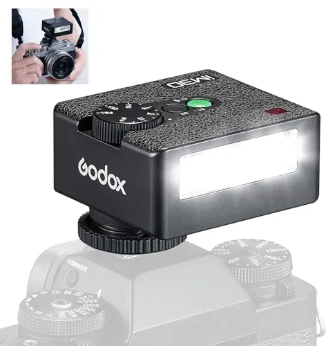 Godox iM30 Godox - Flash de cámara flash GN15 con 7 niveles, CCT 6000 K ± 200 K, flash manual IM 30 para Sony zv1/Sony zve10/Canon/Ricoh gr3/Fuji f1-230 flashes de potencia completa