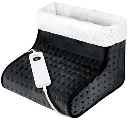 Cecotec Calientapies Eléctrico - Calentador de Pies - HeatConfort FootWarmer. 100W, Apagado Automático, 3 Niveles de Temperatura Ajustables, Suave y Transpirable, Protección Sobrecalentamientos