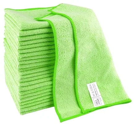 Idea Home Bayetas Microfibra 24 Piezas - Paños de Limpieza de Microfibra 30x30cm - Paños para el Polvo - Paños Multiusos, Verde