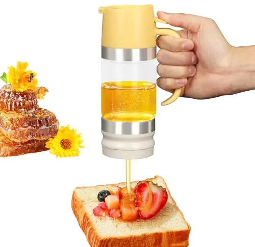 Mumisuto Dispensador de miel de vidrio antigoteo, 315 ml, tarro de 10,65 onzas, tapa desmontable, accesorio de cocina