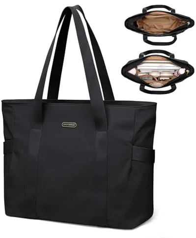 GOLF SUPAGS Bolsa Tote para Mujeres Bolso Hombro Multifuncional para Mujer de 14 Pulgadas Bolsa Tote Ligera para Negocios, Escuela, Viajes (Negro)