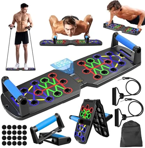 Tabla de flexiones multifunción 26 en 1, para uso doméstico, sistema de fitness, suelo, pecho, ejercicios musculares, equipo profesional para quemar grasa para hombres (26 in 1)