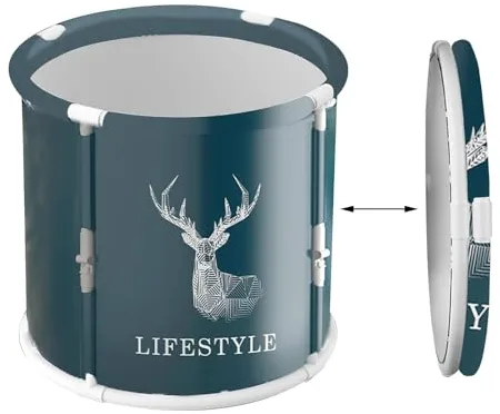 Baño de hielo portátil, cubo de baño plegable, baño de remojo, bañera de pie, bañera de hidromasaje de baño, capacidad de remojo de fácil instalación, inmersión de cuerpo completo, baño versátil para