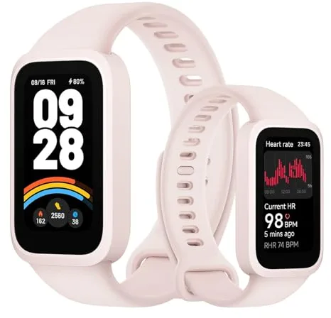 XIAOMI Smart Band 9 Active - Pulsera de Actividad, autonomía de hasta 18 días, Pantalla TFT de 1,47" con tasa de refresco de 60 Hz, 5ATM, App Mi Fitness, Rosa (Versión ES)