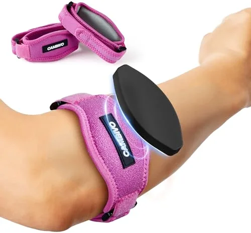 CAMBIVO 2x Codera Epicondilitis Hombre y Mujer, Coderas Compresion Ajustable y Antideslizante, Cincha Epicondilitis Brazalete para Tendinitis, Alivio del Dolor, Codo Tenista, Gym, Fitness