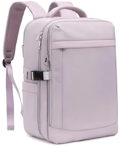 Yankony Mochila Viaje Cabina Avion 40x20x25 para Ryanair 20L Mochilas De Viaje con Bolsillo Antirrobo Travel Backpack Equipaje de Mano Hombre Mujer, Morado