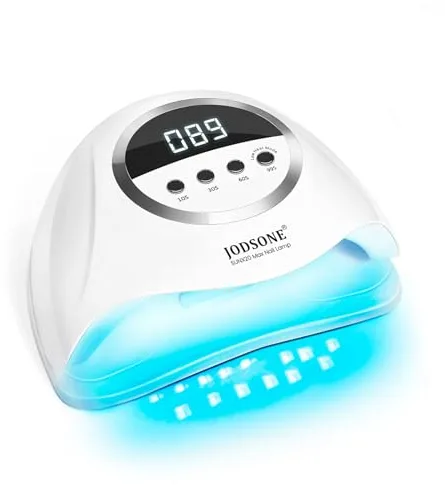 JODSONE Lámpara UV LED 320W para Uñas, Secador Profesional de uñas para esmalte de gel con 72 Luces Duales, Sensor Automático y 4 Temporizadores (10s/30s/60s/99s) - Pantalla LCD para Salón o Hogar