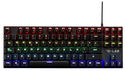 The G-Lab - Keyz Mercury TKL Teclado Mecanico Gaming USB - Formato TKL, Layout Español, RGB LED, Programable - Teclado Gaming, Switch Outemu Red - PC/PS4/PS5 - Nuevo