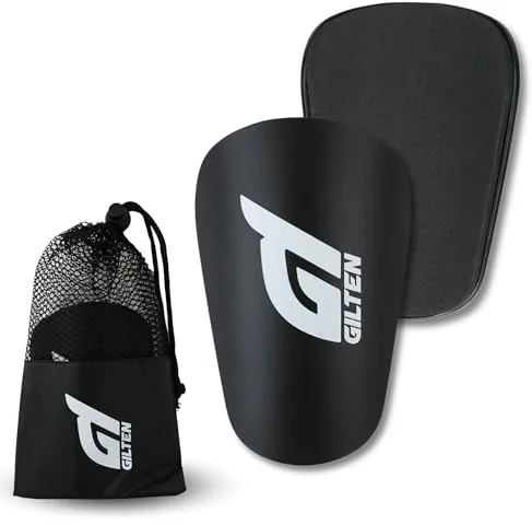 GILTEN products® Mini Espinilleras Fútbol + Bolsa Deportiva De Almacenamiento | Espinilleras Fútbol Niño, Niña, Hombre y Mujer.