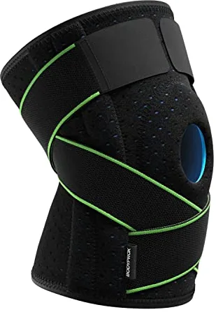 Bodyprox Rodillera con estabilizadores laterales y almohadillas de gel, Ortesis de Rodilla (L)