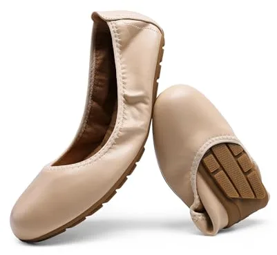 DREAM PAIRS Bailrinas Mujer Zapatos Planos Comoda Casuales Ligero,Size 37,Desnudo,DWUMFA2501