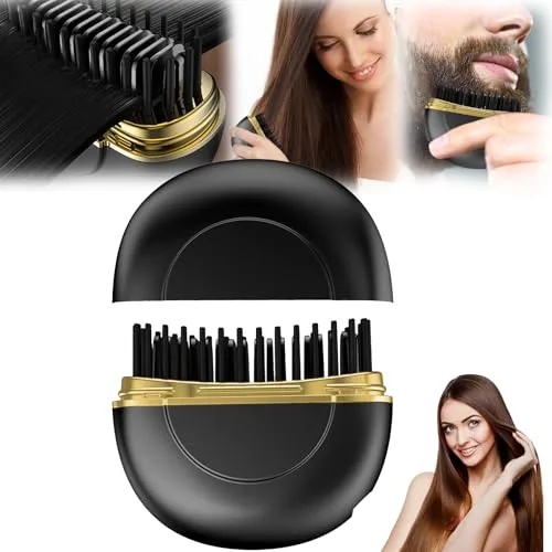 Plancha De Pelo, Batería Inalámbrica Plancha De Pelo Y Barba Mini Planchas De Pelo Portátiles 1500 Mah 3 Niveles De Ajuste De Temperatura Puerto De Carga Tipo C Rizador Y Alisador (Negro)