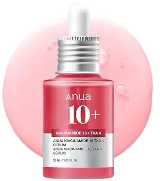 ANUA Niacinamide 10 + TXA 4 Serum, Hyaluronic Acid, Tranexamic acid, Vitamin B12, Facial Serum for Glass Skin, Clarifying, Radiant Complexion with Natural Color, Korean Skin Care (30ml /1.01 fl.oz)