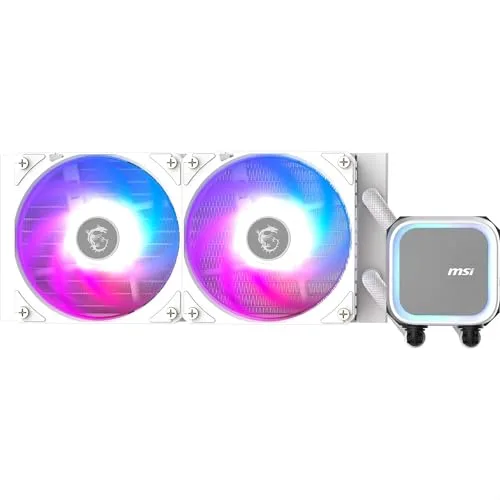 MSI MAG CORELIQUID A13 240 WHITE – Refrigeración Líquida All-in-One RGB Blanca, Radiador 240 mm, Ventiladores PWM, Pantalla LCD Táctil