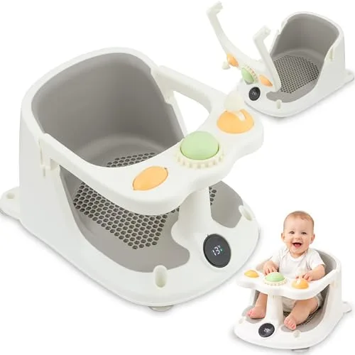 ALMAR Baby Asiento de Ducha para Bebe Antideslizante para niños asiento infantil de 6 a 24 meses, Silla para Bañera o Ducha con zona de juego