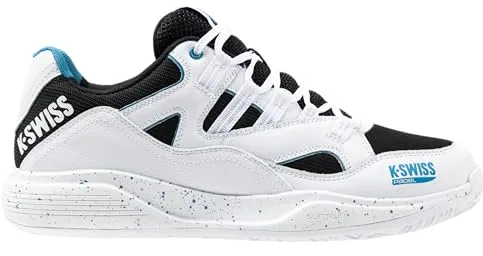 K-Swiss Men's Tura Team Padel Tennis Shoe, White Black Blue Moon, 43 EU