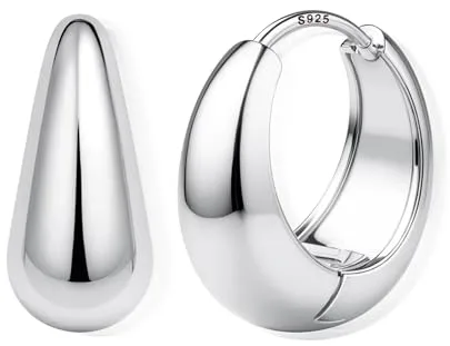 FIOROYAL Pendientes De Aro De Plata De Ley Para Mujer Pendiente Chapado En Oro De 14K Quilates Pendiente De Aro Pequeño Hipoalergénico Para Mujer Pendientes Huggie De Oro De Moda（Oro/Plata）S14