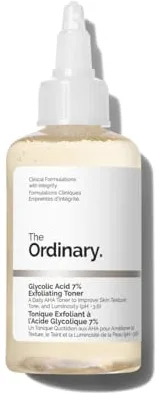 The Ordinary Glycolic Acid 7% Exfoliating Toner, Tónico Exfoliante con Ácido Glicólico, Tónico diario iluminador y suavizante para un tono de piel más uniforme, 100 ml