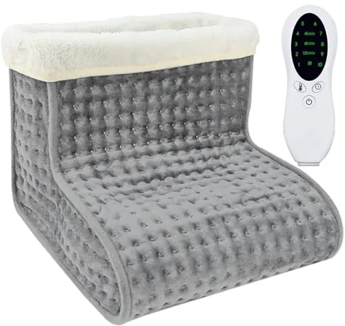 Xrten Calentador de Pies Eléctrico, Manta Calefactora para los Pies, Bota Térmica Électrica, Calienta Pies, Calefacción de 10 Niveles y Temporizador de 3 Niveles con Apagado, para Mujer y Hombre