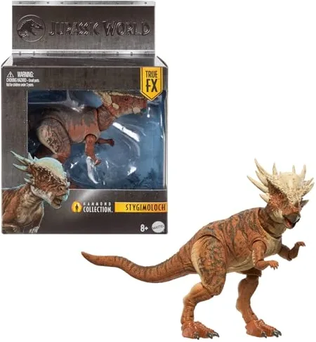 Mattel Jurassic World Hammond Collection, Stygimoloch Dinosaurio de Juguete, 14 articulaciones, JDJ10