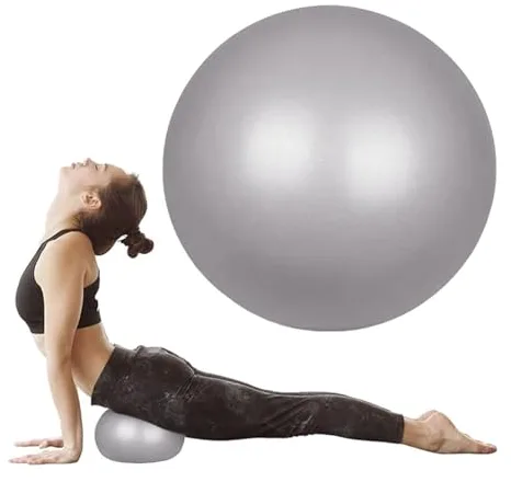 flintronic Pelota de Yoga, Mini Pelota de Pilates, 25 cm / 9,4 Pulgadas, Fitness, Pilates, Embarazo y Sentarse, Fitball, Equilibrio, Entrenamiento, Hinchador Incluido
