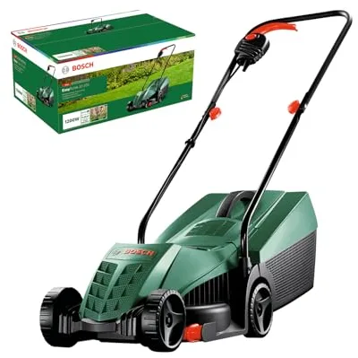 Bosch cortacésped con cable EasyRotak 32-235 (1200 W de potencia del motor, ancho de corte: 32 cm, cesta colectora de 31 litros, adecuado para jardines pequeños)