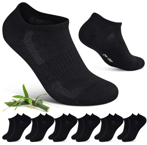 Cirorld Calcetines deportivos para hombre y mujer, de bambú, transpirables, para correr, de algodón, 6 pares