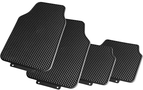 +PWR Car Parts Juego de Alfombras de Goma Sorrento para Coche Universales. 100% PVC Reciclado, tamaño 68x45 cm / 48x38 cm. Antideslizantes. Protegen el Suelo Original.