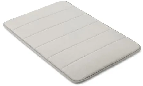 Amazon Basics Alfombra de Baño Antideslizante de Espuma viscoelástica, Alfombrilla de Ducha Ultra Suave, Absorbente, Secado Rápido, Lavable a Máquina, 43x61 cm, Gris Claro