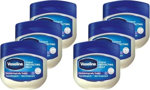Vaseline Original Protecting Jelly, Crema Protectora y Reparadora, Adecuada para Pieles Sensibles, Piel Seca Nutrida, Barrera Cutánea Regenerada, Vaselina Pura, 6x 50ml