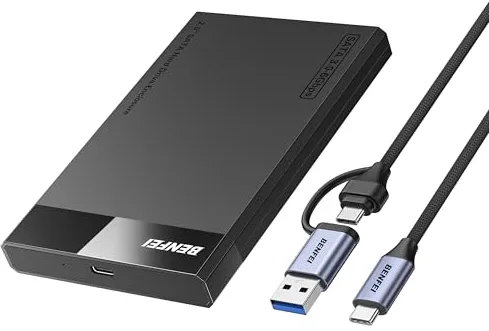 BENFEI Carcasa Disco Duro 2,5", USB C/A a Sata para SSD USB 3.0 a SATA de 2.5 Pulgadas (optimizado para SSD, Compatible con UASP SATA III)