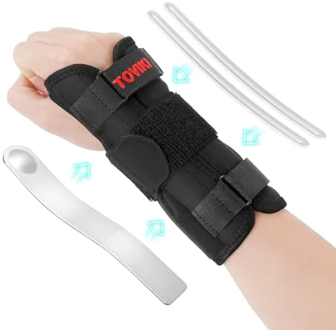 TOVIKI Muñequera Tunel Carpianocon 1 Férulas 2 barras de apoyo y Apertura del Pulgar Suave, Muequera Ortopedica para Esguince Artritis -Muñequera Tendinitis para Hombres y Mujeres (Derecha)