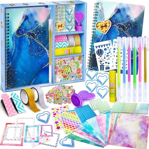PATIFEED Kit de Diario de Bricolaje, Set Scrapbooking para Niños, Regalos de Diario para Niñas de 8 9 10 11 12 13 14 Años
