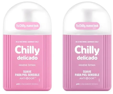 Chilly Delicado, Gel de Higiene Íntima, Fórmula Suave, 250ml (Paquete de 2)