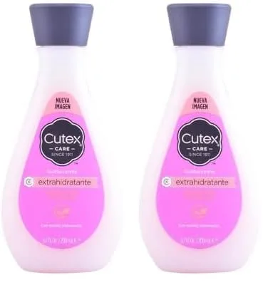 Cutex - Quitaesmalte Hidratante de Uñas, con Acetona, Glicerina, Aceites Minerales y Vitamina E, Elimina el Esmalte, Limpia, Hidrata y Fortalece las Uñas y las Cutículas - 200 ml (Paquete de 2)
