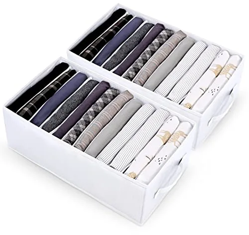sprecenk Organizador Armario Ropa, 12 Rejillas Cajas Organizadoras Armarios, 2 Piezas Plegable Separador Cajones Organizador Para Camisetas, Pantalones Cortos, Faldas, Blancanieves